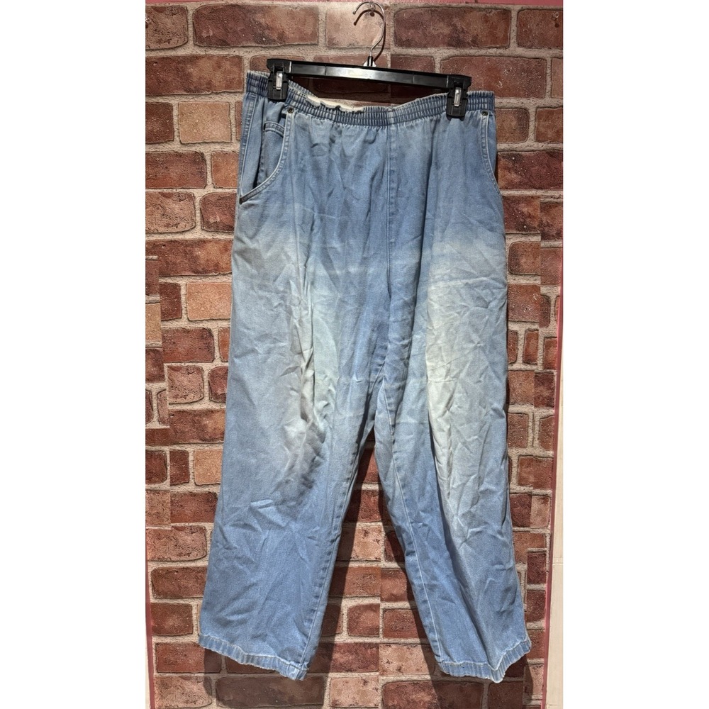 Vintage Y2K Koret City Blues Denim Pants Women's Size 10P WideLeg Cotton Stretch